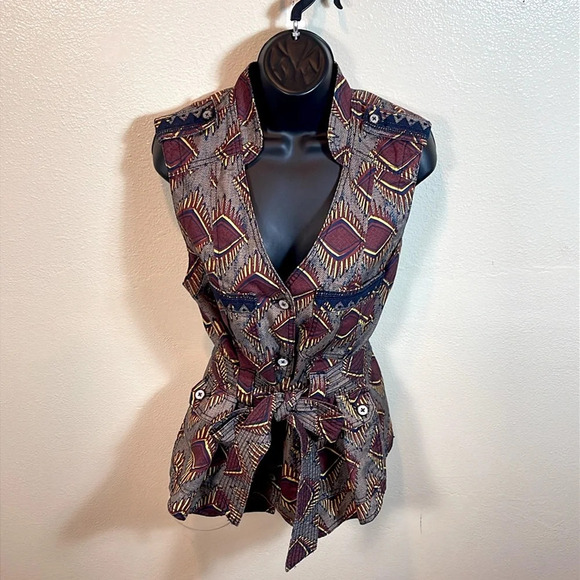 Anthropologie Elevenses Belted Safari Vest size Large - Picture 4 of 11